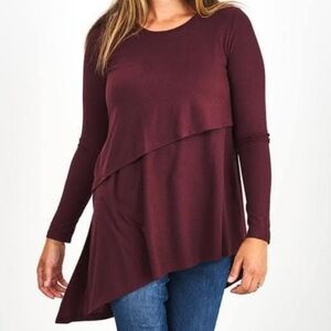 Latched Mama Ribbed Asymmetrical Tunic